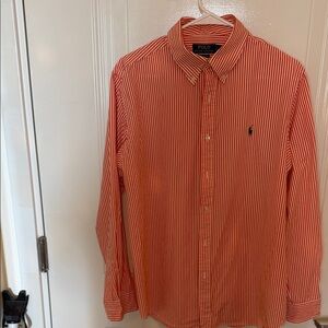 Polo by Ralph Lauren Men's Orange Striped Shirt